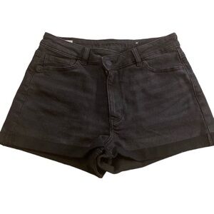American Eagle- Crossover Button Rolled Hem Black Shorts- size 4